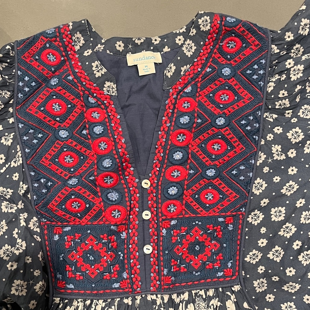 Sundance Blue and Red Floral Dress - Picture 3 of 16